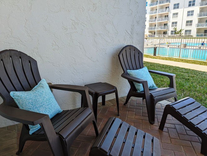 Relax in the shade poolside with a full Oceanview