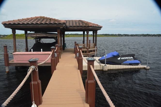 Covered Dock w Lift and Jet Ski Launch
