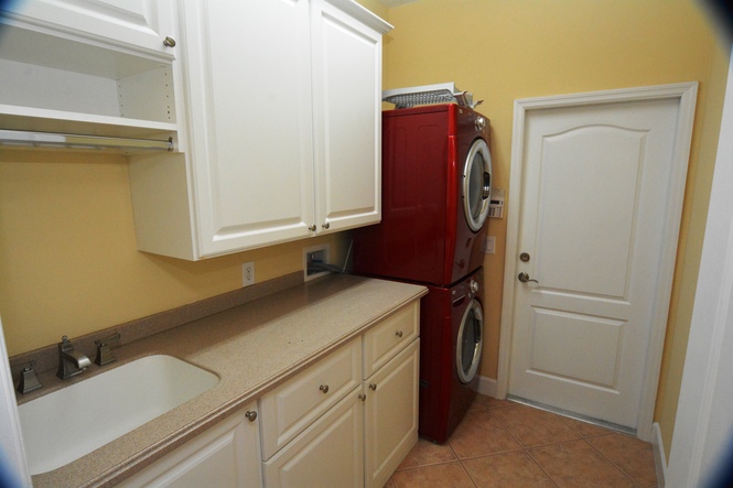 Laundry w Cabinets and Washer & Dryer